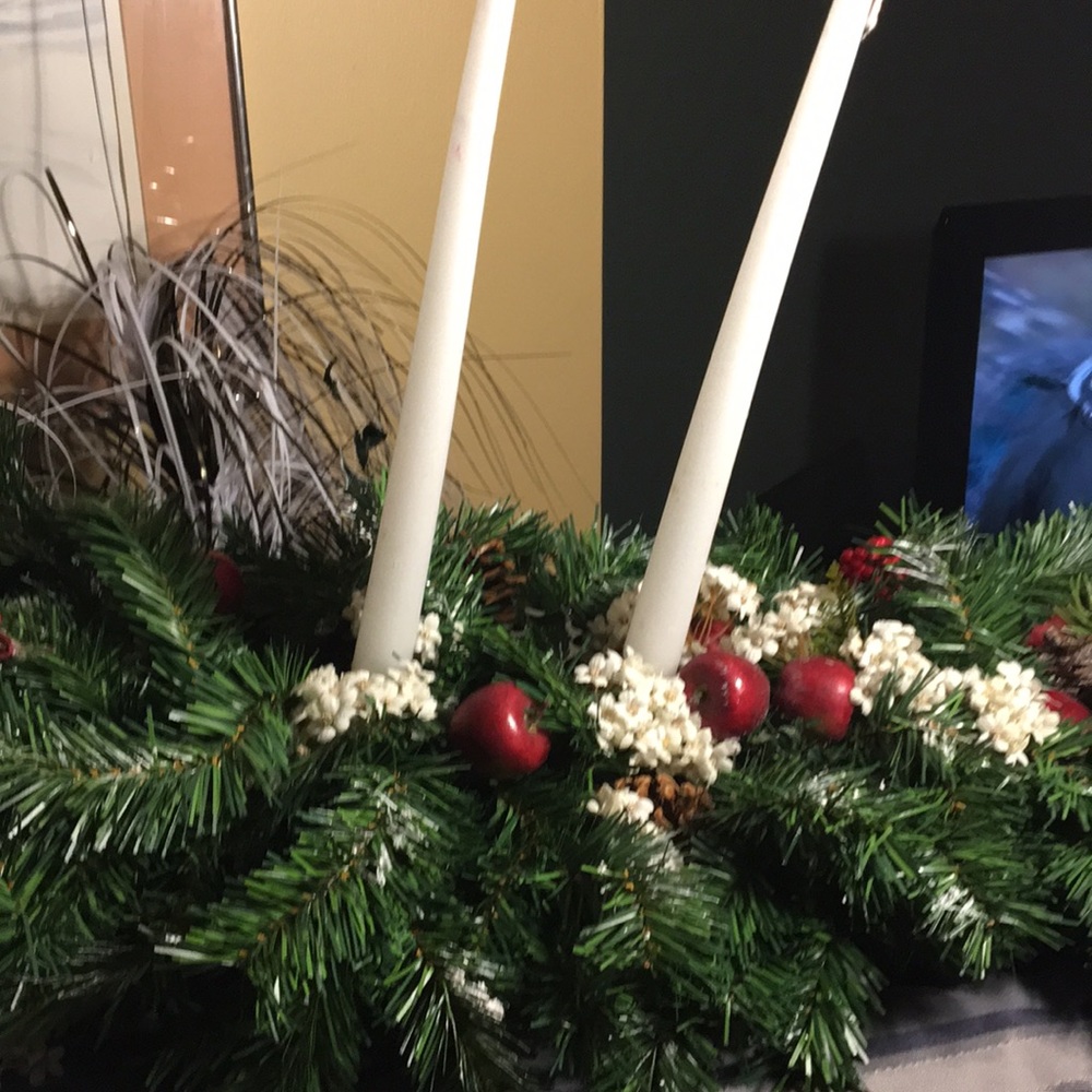 Christmas centerpiece 3 candle holder